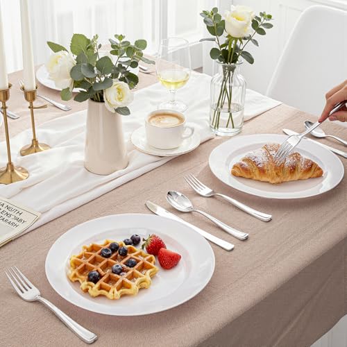WDF 300 Pieces Silver Plastic Silverware - Plastic Silverware Heavy Duty - 100 Forks 100 Knives 100 Spoons - Disposable Silver Cutlery Perfect for Party/Wedding/Christmas - Image 5