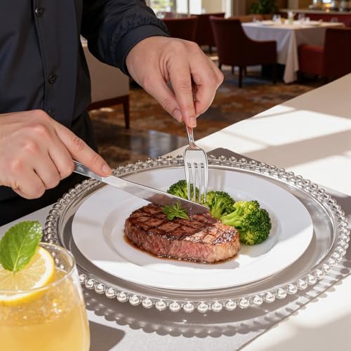 WDF 300 Pieces Silver Plastic Silverware - Plastic Silverware Heavy Duty - 100 Forks 100 Knives 100 Spoons - Disposable Silver Cutlery Perfect for Party/Wedding/Christmas - Image 2