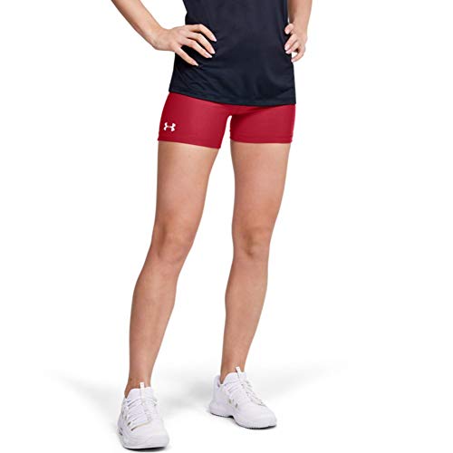 Under Armour Women's Team Shorty 4 , Red (600)/White , Small - Image 1