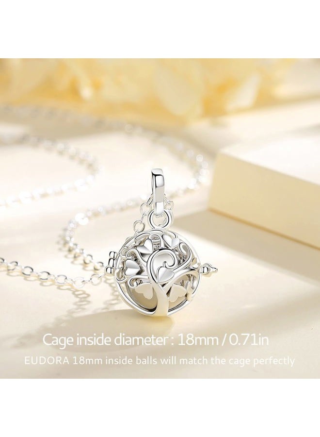 EUDORA Harmony Bola Necklace 20mm Tree of Love Serenity Prayer Purfume Pendant Mexican Pregnancy Ball 30”, 30", Metal Copper, - Image 3
