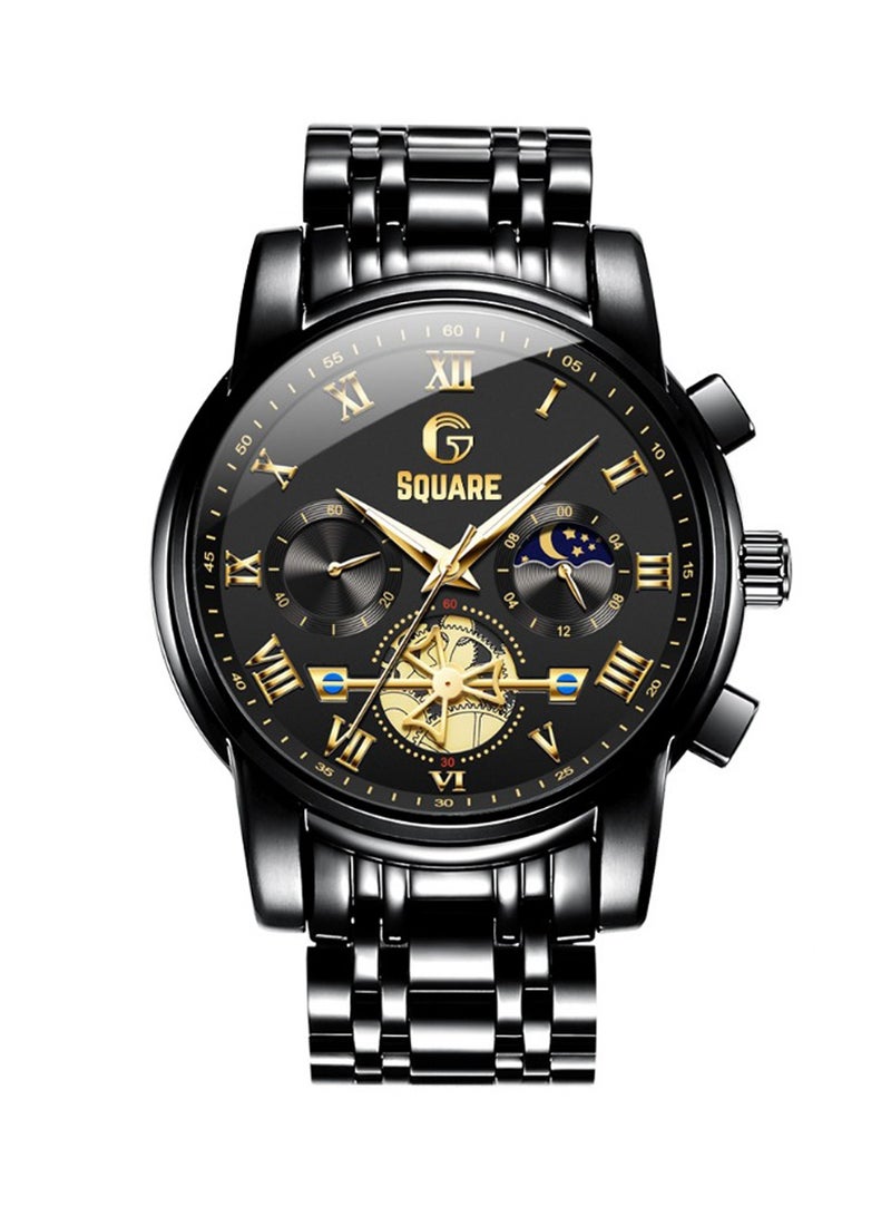 Gsquare Men’s Analog Quartz Black Stainless Steel Watch – Model 2859 - Image 1