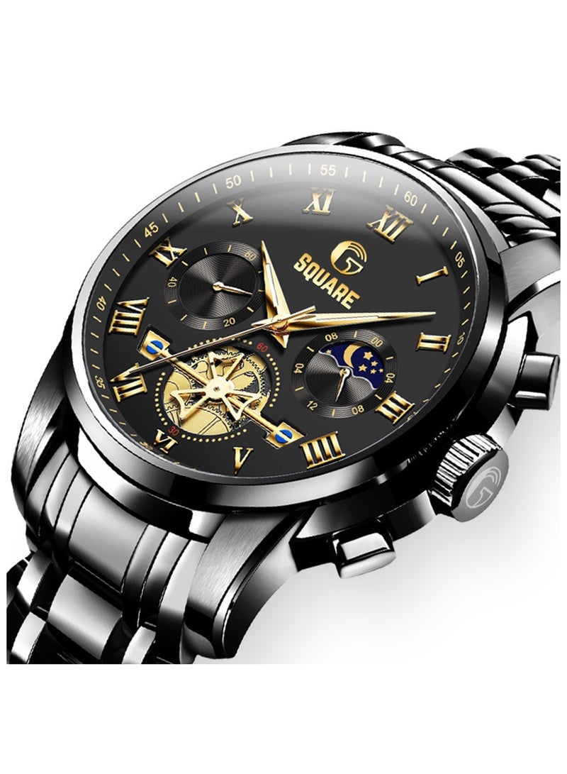 Gsquare Men’s Analog Quartz Black Stainless Steel Watch – Model 2859 - Image 2