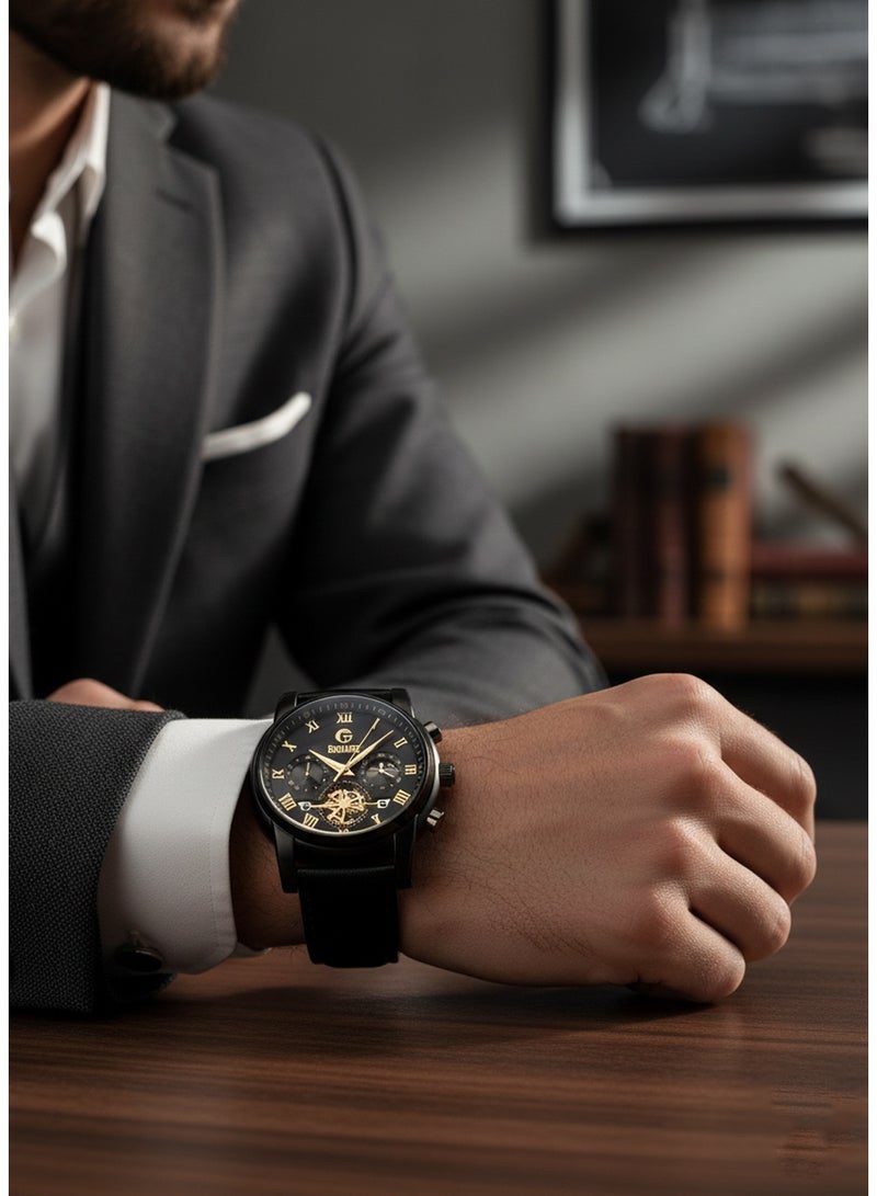 Gsquare Men’s Analog Quartz Black Stainless Steel Watch – Model 2859 - Image 3