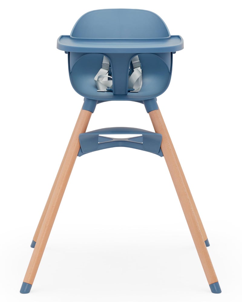 Lalo The Chair Convertible 3in1 High Chair for Babies Toddlers Dishwasher Safe Tray Adjustable Footrest Blueberry