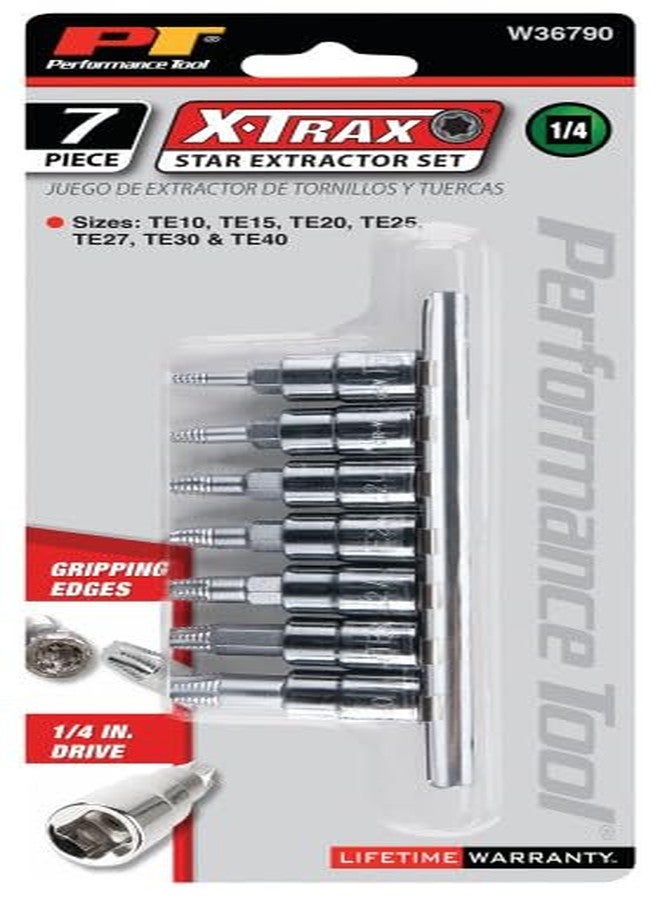 Performance Tool W36790 7pc 1/4-Inch Drive X-Trax Set for Stripped Screw Extractor Kit for Broken Bolt Extractor All-Purpose HSS Bolt Extractor Screw Remover Set - Image 4