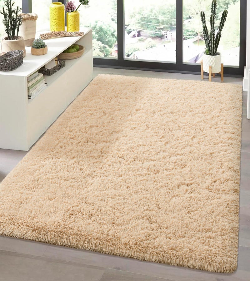 Andecor Soft Fluffy Bedroom Rugs  3 x 5 Feet Indoor Shaggy Plush Area Rug for Boys Girls Kids Baby College Dorm Living Room Home Decor Floor Carpet  Camel - Image 2