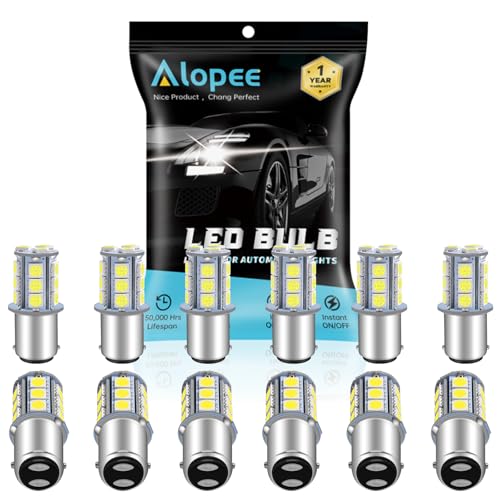 Alopee 12pcs 1142 LED Bulb DC 12 Volt 1076 LED Bulb for RV Bright White 1004 LED Bulb Double Contact Bayonet Socket RV Camper Lights Trailer Boat Lights 5050 18SMD - Image 1