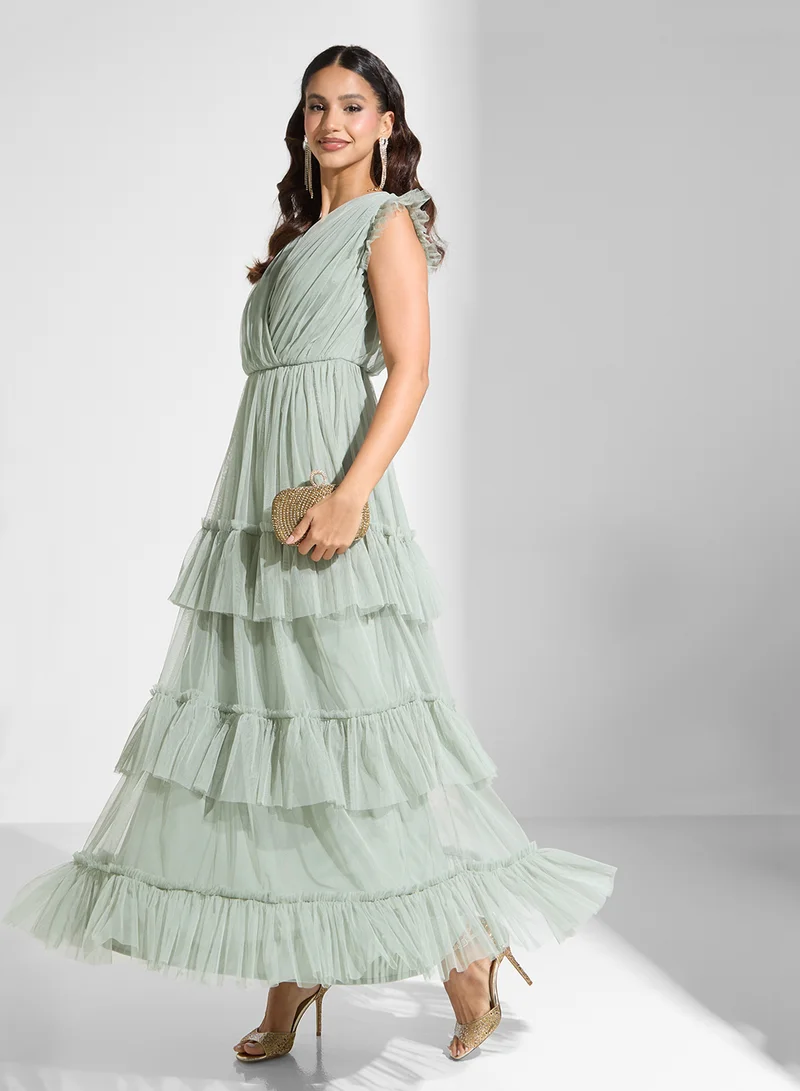 Anaya With Love Tiered Tulle Dress