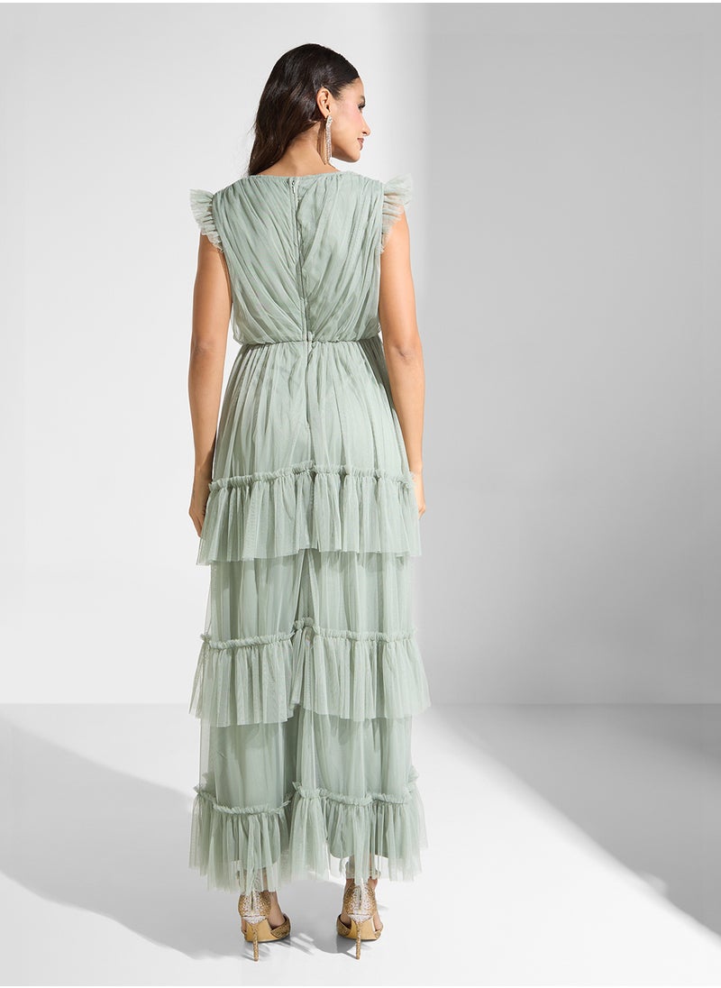 Anaya With Love Ruffle Detail Tiered Wrap Dress  - Image 2
