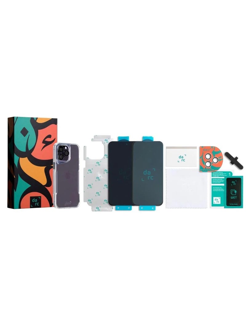 دارك بكج حماية متكامل مجموعة دارك الجديدة 5 في 1 لحماية الايفون والمقاومة للصدمات، بمواد عالية الجودة - ايفون 16 برو - Image 1