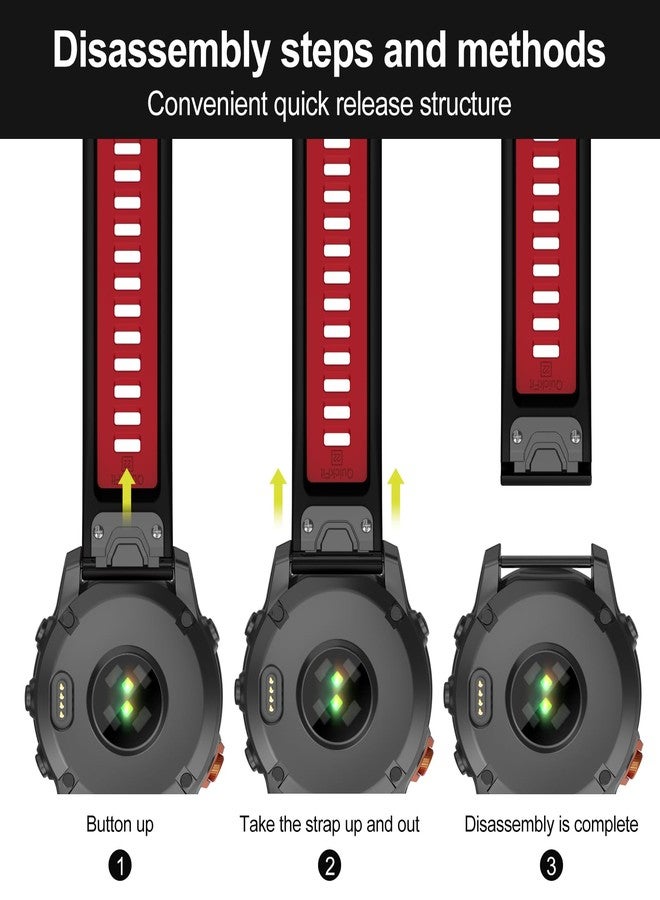 MYSNBKN 22mm Quick Fit Bracelet for Fenix 8 47mm/Fenix 7 Pro/Fenix 7/Fenix 6 Pro/Fenix 6/Fenix 5/Fenix E/EPIX 2, Soft Silicone Replacement Strap for Forerunner 935/945/955/745/Approach S60/S62 - Image 2