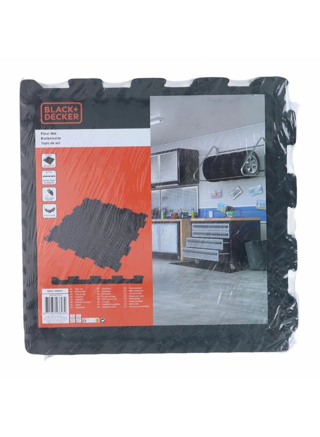 بلاك اند ديكر مجموعة طقم 6 قطع سجاد أرضية مربعة الشكل لون أسود 40 × 40 سم 871125223843 - Image 1
