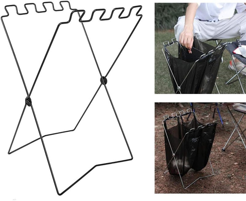 كلاراكو حامل أكياس القمامة، صندوق فرز النفايات، سلة قابلة للطي محمولة لقصاصات العشب، مناسبة لإعادة التدوير في التخييم، مناسبة لغرفة النوم والمطبخ والتخييم - Image 4