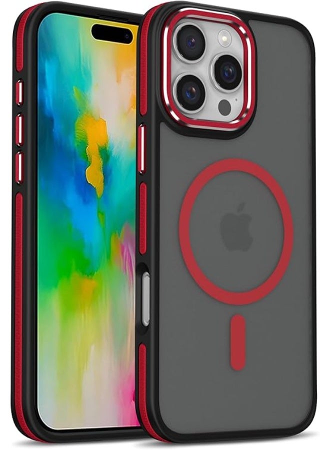 Case Compatible with Magsafe, iPhone 16 Pro Max Phone Case,Translucent Matte Back Slim Magnetic Case for iPhone 16 Pro Max 6.9" (Red) - Image 1
