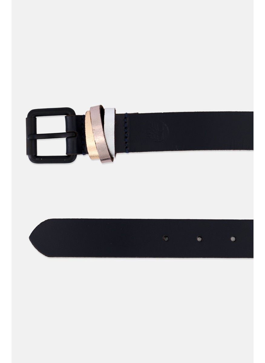 Timberland Women Plain Cross Keeper Leather Belt, Midnight Blue  - Image 2
