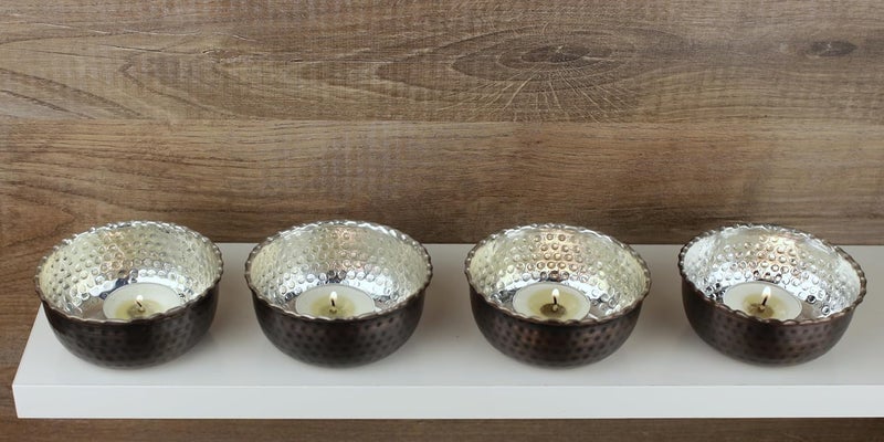DEDE Copper MCB Series  4Pack 33 Dia Mini Copper Bowl Multipurpose serving bowl for Turkish delight candies chocolate hazelnuts peanuts sauce candles Antique Copper - Image 5