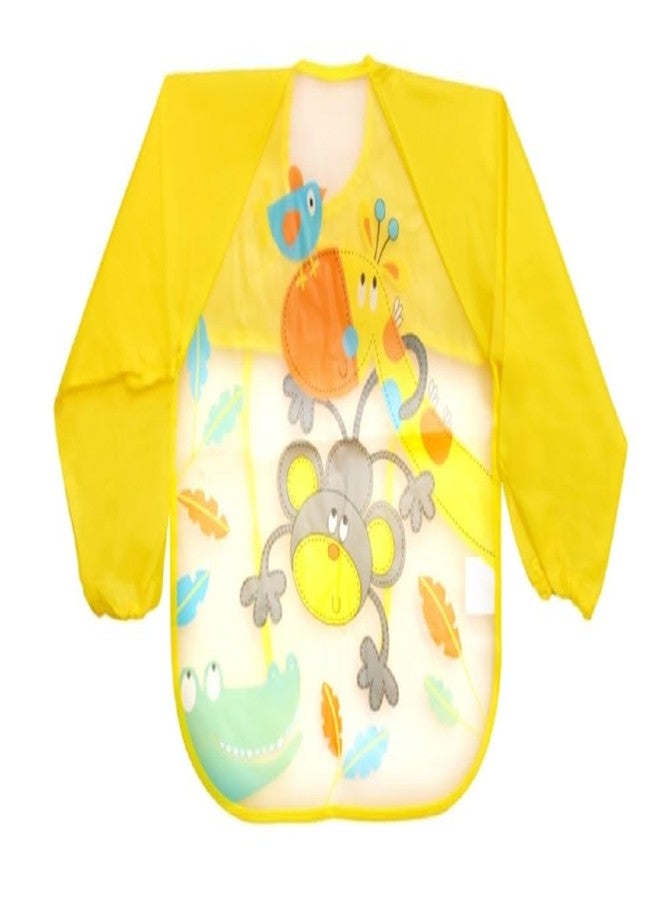 Ilsha® Waterproof Colorful Children Bib and Mitten Set Cute Cartoon Animals Baby Bibs Full Sleeve Children Apron Long Sleeve Feeding Bibs. (TRAY BIB (PACK OF 1)) - Image 1