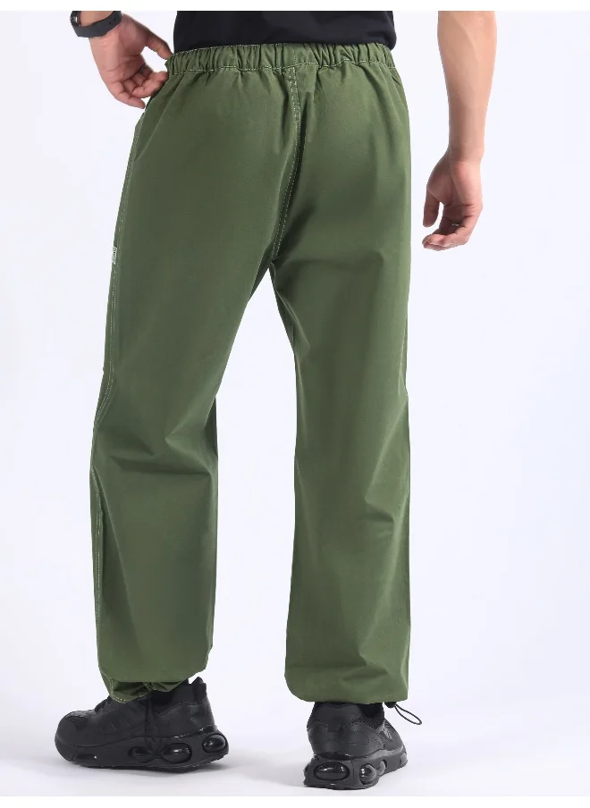 Beyoung Sage Green Double Pleated Cargo Joggers