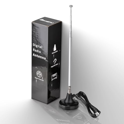 Bingfu Strong Magnetic Base FM Radio Antenna Telecopic for Pioneer Onkyo Yamaha Marantz Sherwood Indoor Digital HD FM Radio Bluetooth Home Stereo Receiver AV Audio Video Home Theater Tuner - Image 2