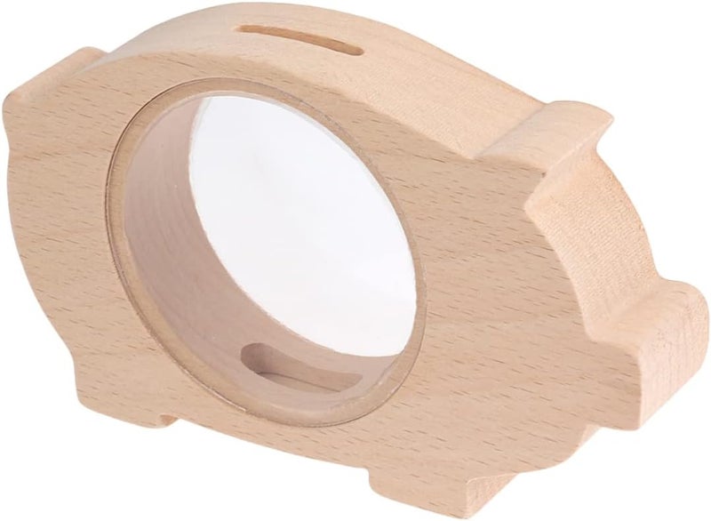 comfrt Piggy Bank Animal Shaped Wooden Transparent Festival for Baby Children Kids(Piglet) - Image 1