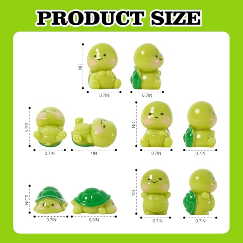 Rislobx 5PCS Tortoise Car Dashboard Decorations, Mini Turtle Cute Car Decor Screen Door Rear View Mirror Ornament Interior Accessories - Image 2