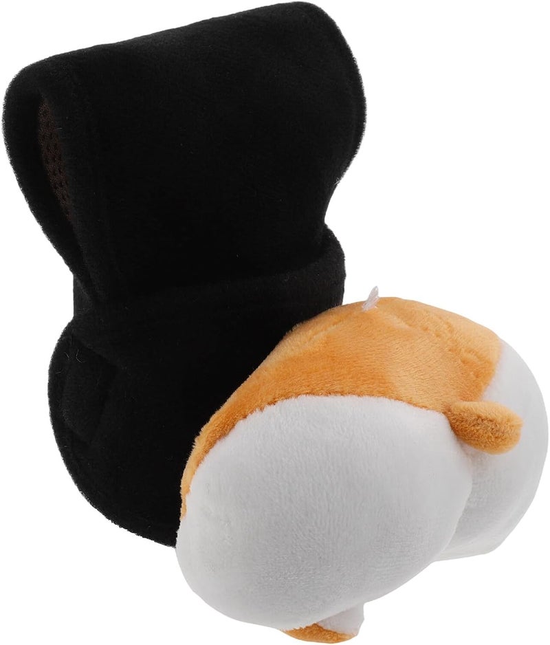 Universal Gear Shift Knob Cover and Handbrake Handle Protector Set, Fuzzy Corgi Pattern Gear Shift Hoodie for Car Interior Decoration, Compatible with Manual Transmission Cars - Image 1