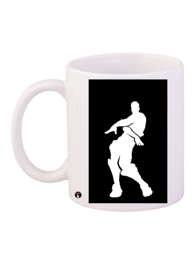 RYN Dancing Printed Coffee Mug White/Black 11ounce