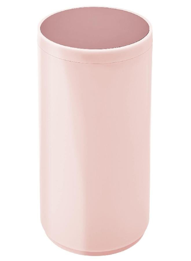 mDesign Plastic Small Slim Round 1.7 Gallon/6.5 Liter Trash Can with Removable Swing Lid - Light Pink/Rosette Pink - Image 1