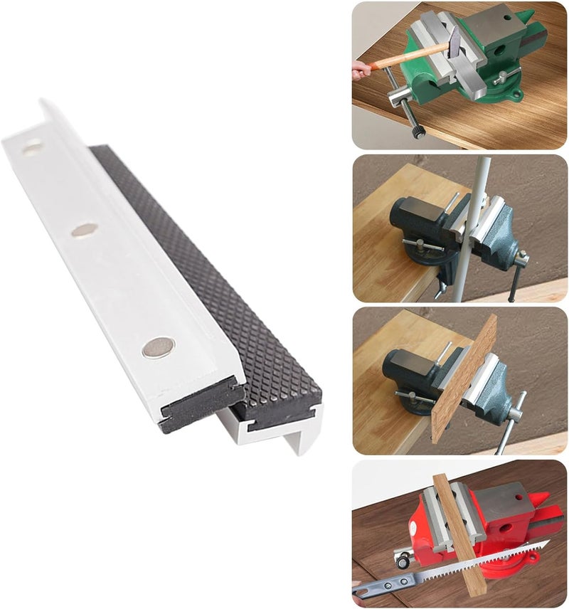 2Pcs Aluminium Vise Jaw Caps Smooth Serrated Covers Covers Protectors Metal Clamps Protectors Professional Technician - Image 2