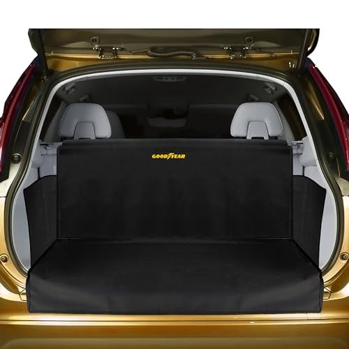 GOODYEAR Water Resistant SUV Cargo Cover – Heavy-Duty Trunk Protector for Dogs, Durable Liner with Side Walls, Pet Mat, Trunk Cover for SUV and Car, Car Accessories - Standard Size - Image 1