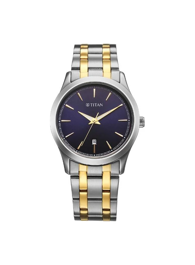 تيتان Men Analog Display Watch With Grey Gold Stainless Steel Strap - 1823BM02