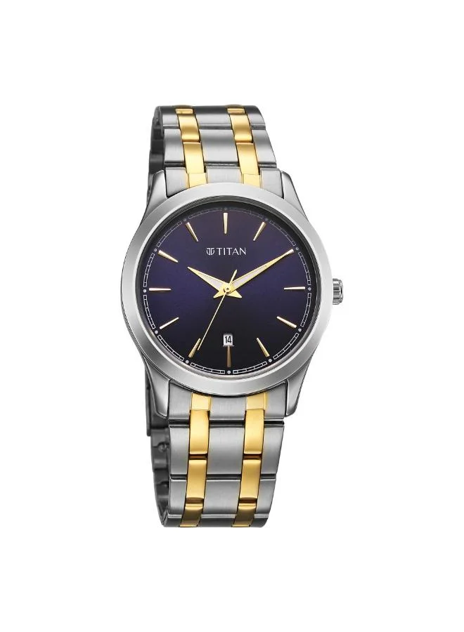 تيتان Men Analog Display Watch With Grey Gold Stainless Steel Strap - 1823BM02