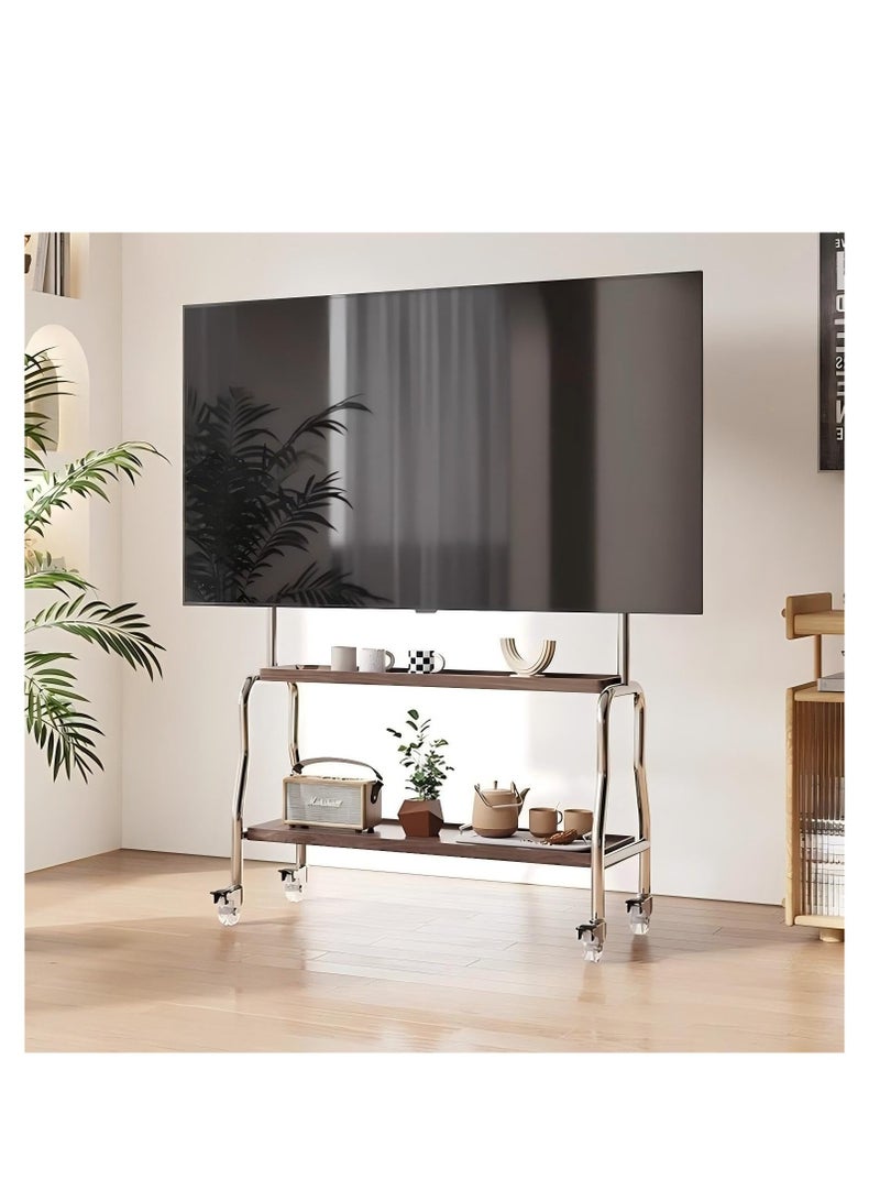 Cool Baby COOLBABY Mobile TV Stand for 43-75 Inch TVs Rolling TV Cart with Double Shelf and Silent Wheels Universal TV Floor Stand - Image 3
