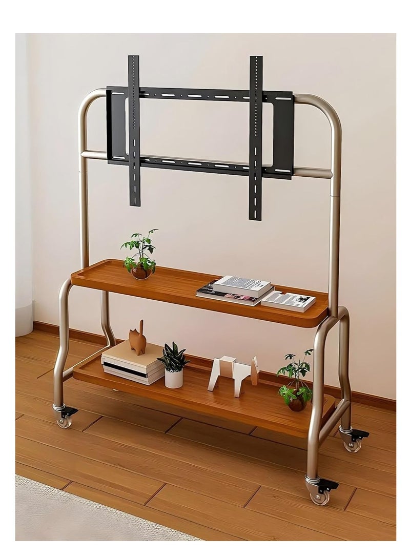 Cool Baby COOLBABY Mobile TV Stand for 43-75 Inch TVs Rolling TV Cart with Double Shelf and Silent Wheels Universal TV Floor Stand - Image 5