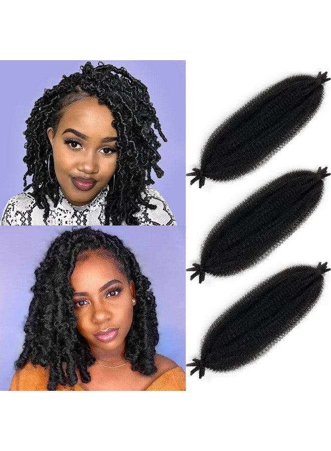 Chicmoi Marley Twist Braiding Hair 16 Inch Springy Afro 3 Packs Kinky For Pre Fluffed Spring Synthetic Curly Extensions Black Women (16 Inch (Pack Of 3) 1B) - Image 2