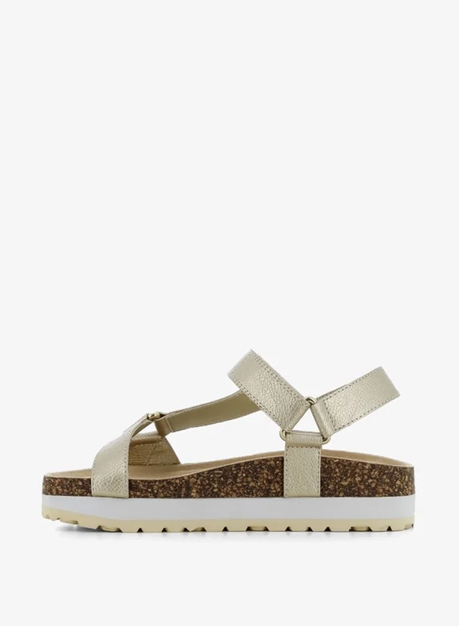 اس جي Women's Strap Sandals with Hook and Loop Closure