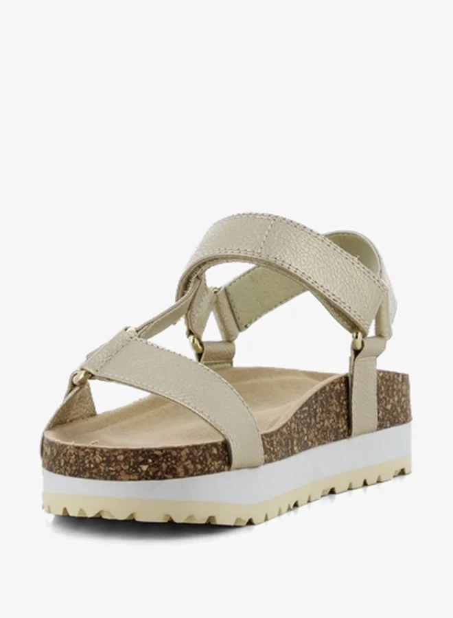 اس جي Women's Strap Sandals with Hook and Loop Closure