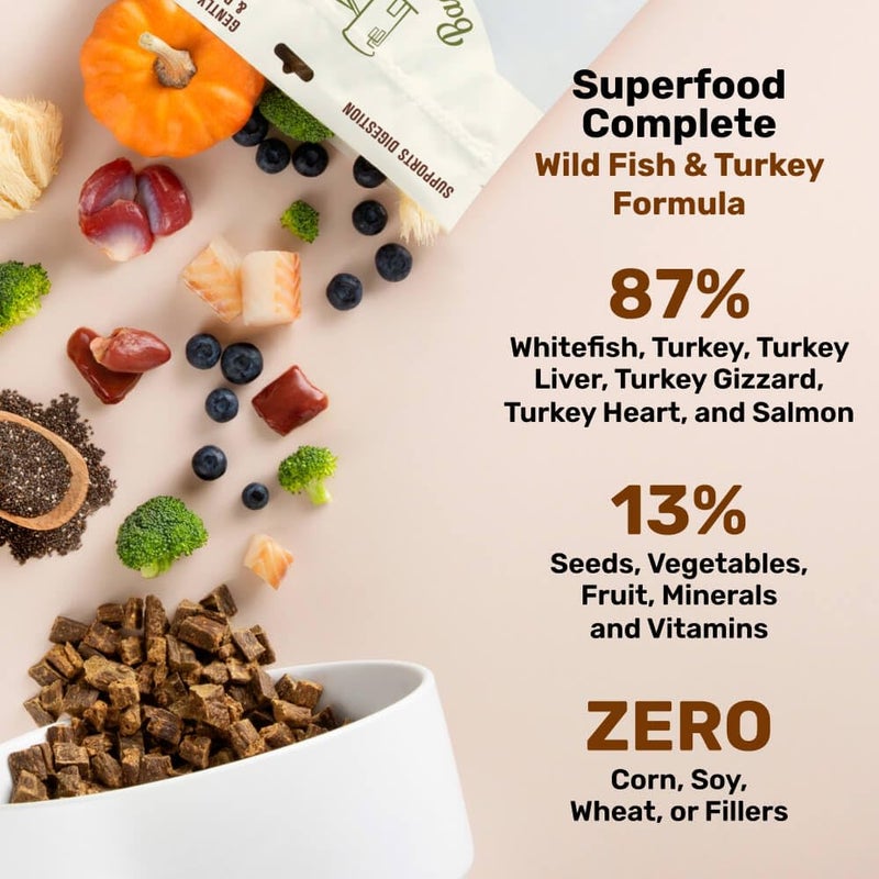 BADLANDS RANCH by Katherine Heigl- Superfood Complete, Air-Dried Adult Dog Food - High Protein, Zero Fillers, Superfood Nutrition (24 Ounce (Pack of 4), Fish & Turkey) - Image 2