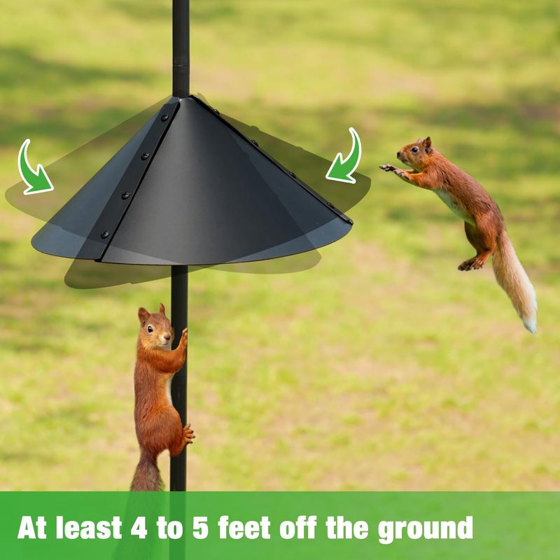 ERYTLLY Bird House Pole 80 Inch Bird Feeder Pole with Squirrel Baffle and 2 Hooks - Heavy Duty Bluebird Feeder Support Rod Stand Set for Outside, Yard, Garden - Image 3