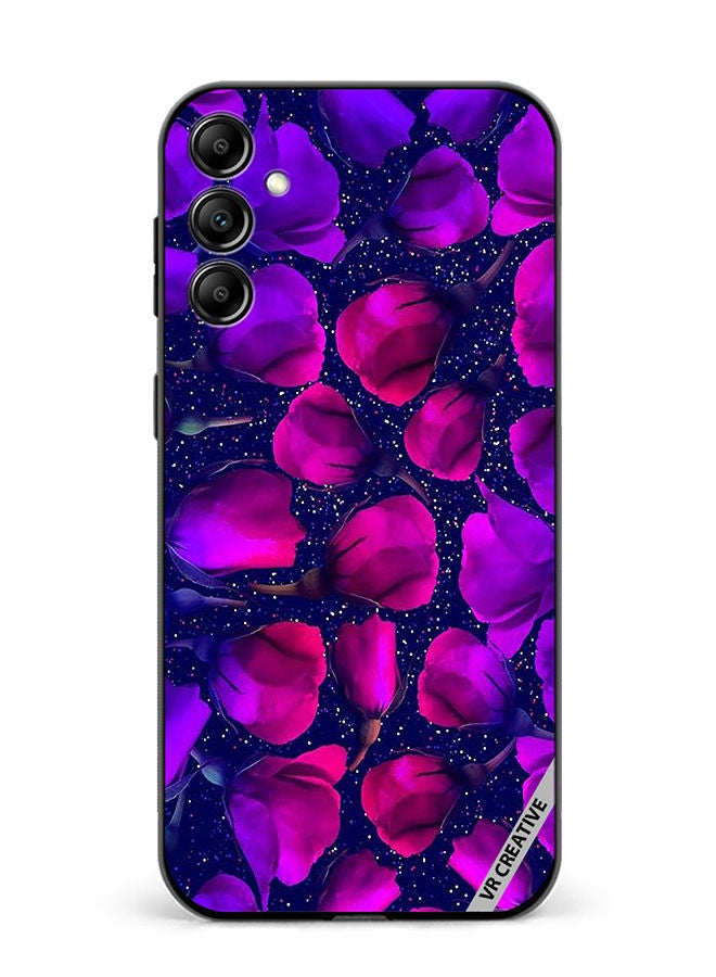 VR CREATIVE Protective Case Cover For Samsung Galaxy A14 5G/A14 Purple Roses Flower Design Multicolour - Image 1