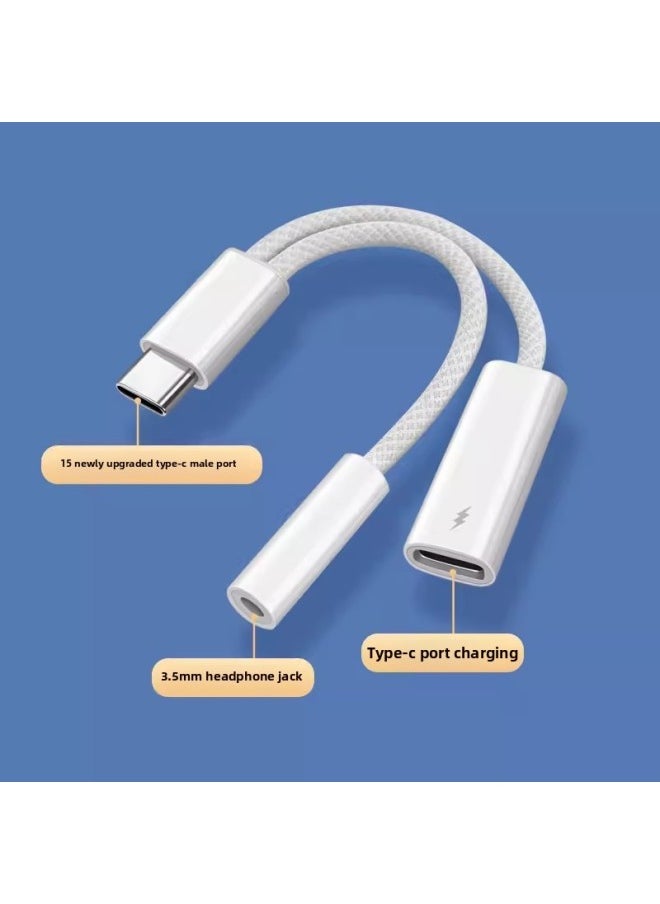 Generic - Lightning To Type C Lightning USB-C Converter 2-in -1 Adapter For Iphone15 Earphone Cable-Interface Form:3.5 Headset Type C Charging - Image 1