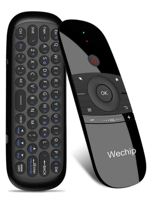 ماوس هوائي Wechip W1 2.4G ولوحة مفاتيح لاسلكية للتحكم عن بعد بالأشعة تحت الحمراء وتعلم عن بعد و6 محاور استشعار الحركة مع مستقبل USB للتلفزيون الذكي وصندوق التلفزيون والكمبيوتر المحمول والكمبيوتر الشخصي