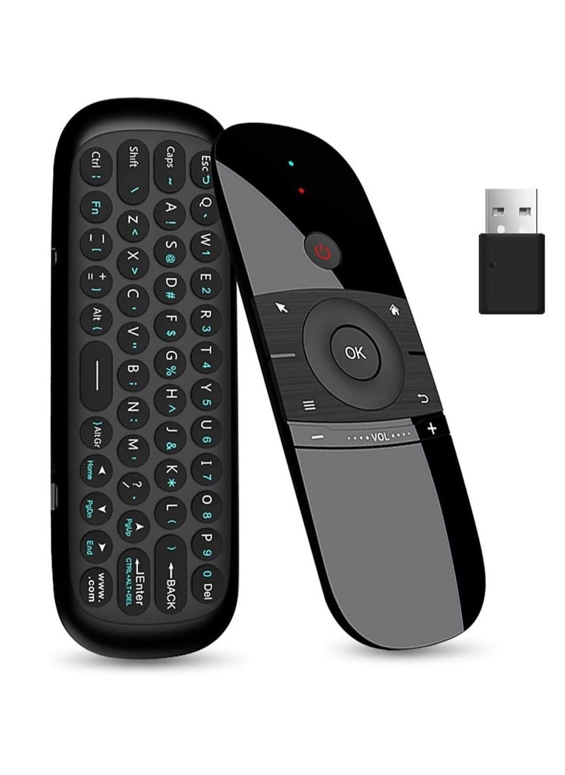 ويتشيب - ماوس هوائي Wechip W1 2.4G ولوحة مفاتيح لاسلكية للتحكم عن بعد بالأشعة تحت الحمراء وتعلم عن بعد و6 محاور استشعار الحركة مع مستقبل USB للتلفزيون الذكي وصندوق التلفزيون والكمبيوتر المحمول والكمبيوتر الشخصي - Image 1