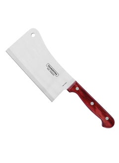 6-Inch Cleaver with Wooden Handle – Silver Blade, Brown Grip – Heavy Duty for Kitchen Use (Model: 21140176)