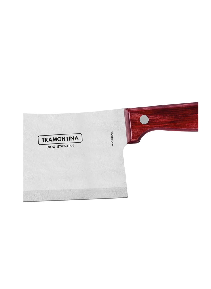 Generic - 6-Inch Cleaver with Wooden Handle – Silver Blade, Brown Grip – Heavy Duty for Kitchen Use (Model: 21140176) - Image 1