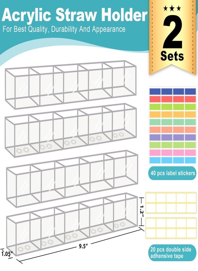حامل شفاطات أهيروي، عبوة من قطعتين، حامل شفاطات أكريليك كبير 9.5 بوصة لباب الخزانة مع 40 ملصقًا و15 شريطًا لاصقًا، منظم موزع شفاطات قابل لإعادة الاستخدام، تخزين ملحقات المطبخ الصغيرة - Image 2