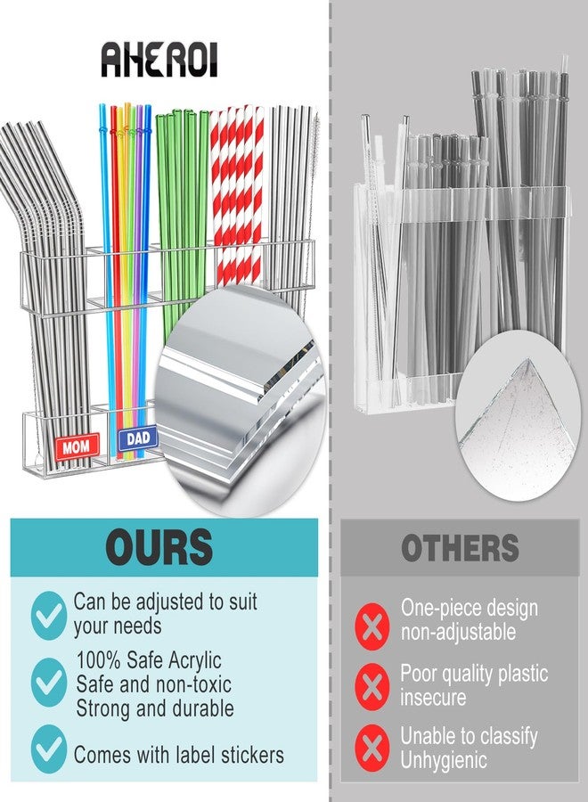 حامل شفاطات أهيروي، عبوة من قطعتين، حامل شفاطات أكريليك كبير 9.5 بوصة لباب الخزانة مع 40 ملصقًا و15 شريطًا لاصقًا، منظم موزع شفاطات قابل لإعادة الاستخدام، تخزين ملحقات المطبخ الصغيرة - Image 4