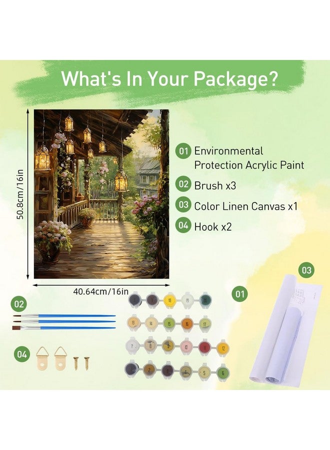 HASTHIP® DIY Paint by Numbers Kit Countryside Hallway DIY Oil Paint by Numbers Canvas Wall Decoration DIY Number Painting Natural Scenery Oil Paint Home Decoration, 40 x 50 cm - Image 4