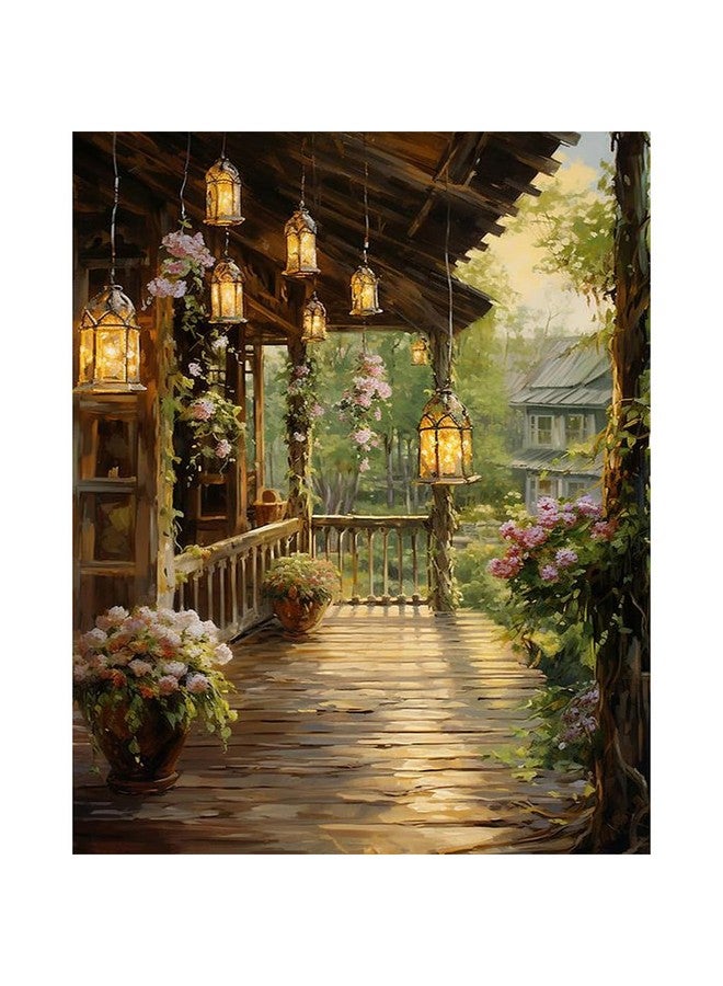 HASTHIP® DIY Paint by Numbers Kit Countryside Hallway DIY Oil Paint by Numbers Canvas Wall Decoration DIY Number Painting Natural Scenery Oil Paint Home Decoration, 40 x 50 cm - Image 1