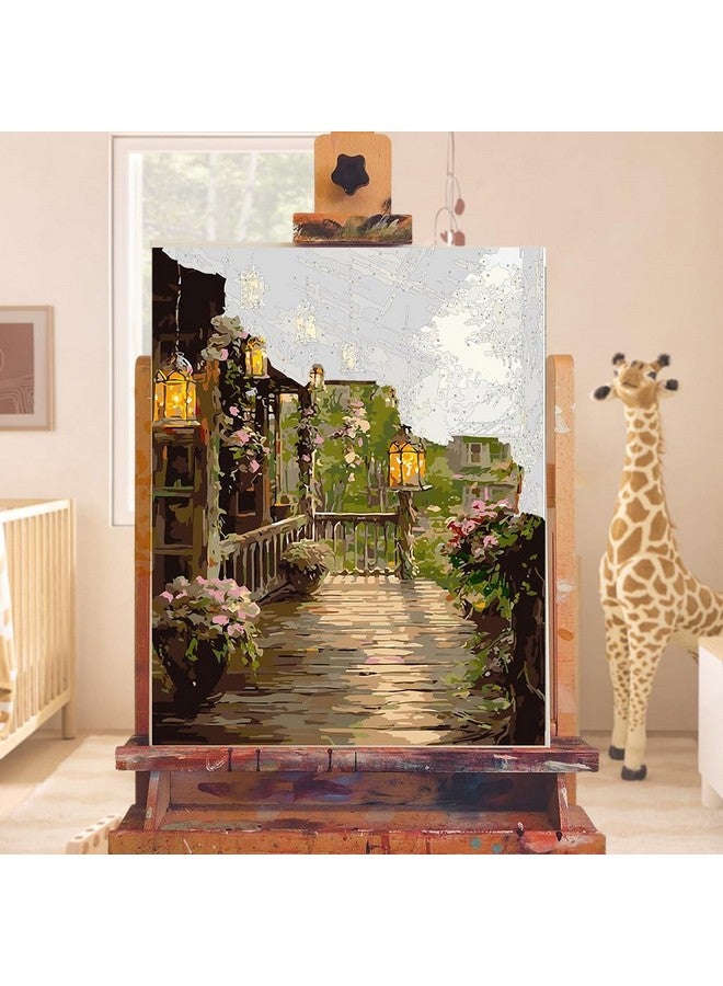HASTHIP® DIY Paint by Numbers Kit Countryside Hallway DIY Oil Paint by Numbers Canvas Wall Decoration DIY Number Painting Natural Scenery Oil Paint Home Decoration, 40 x 50 cm - Image 2